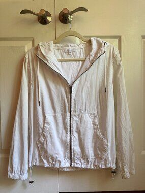 Aritzia Community White Windbreaker Zip-up Jacket